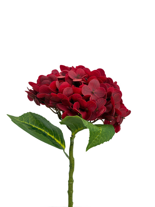 Artificial Real Touch Hydrangea Dark Red