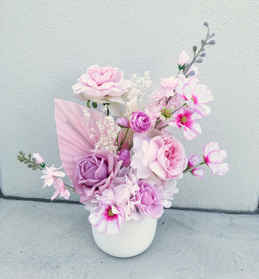 Jolie composition florale rose