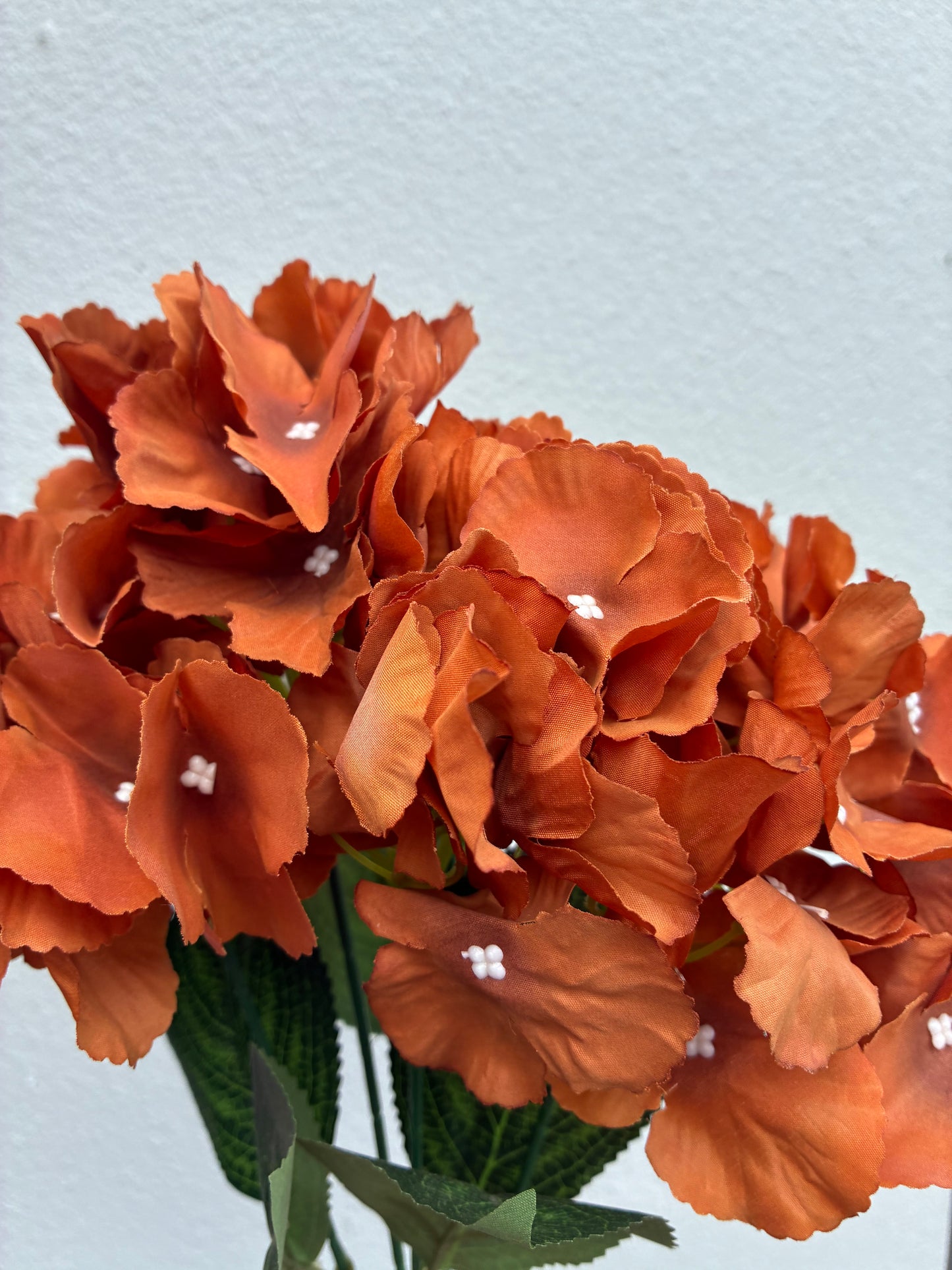 Artificial Hydrangea Bunch Burnt Orange