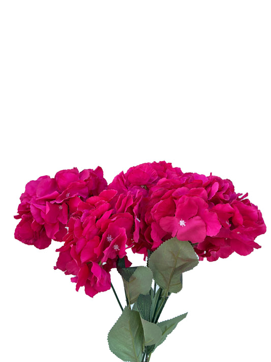 Artificial Hydrangea Bunch Hot Pink