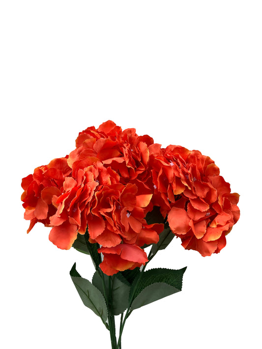 Bouquet d'hortensias artificiels orange