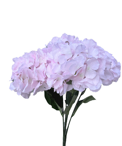 Bouquet d'hortensias artificiels rose clair