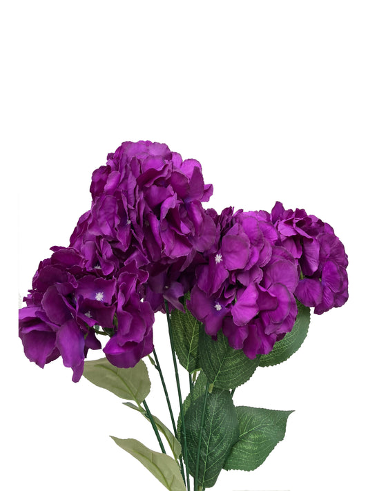 Bouquet d'hortensias artificiels violet