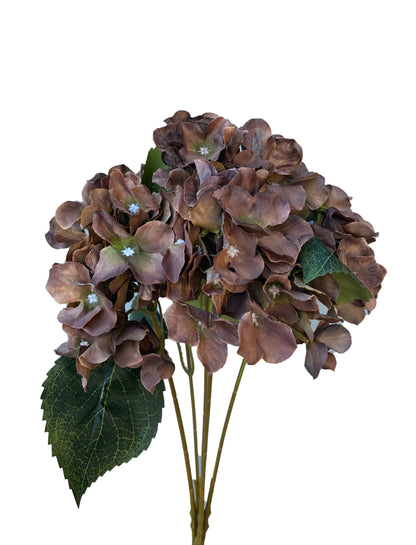 Artificial Hydrangea Bunch Chocolate