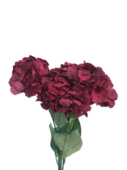    artificial hydrangea dark red