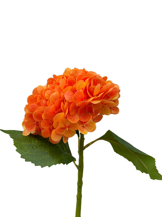 Artificial Real Touch Hydrangea Orange