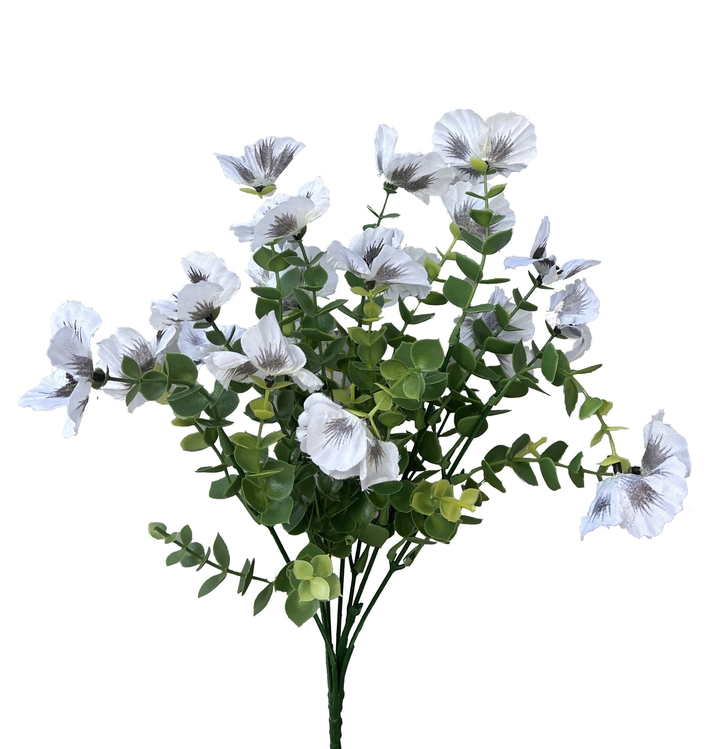 Artificial Pansy Bunch White