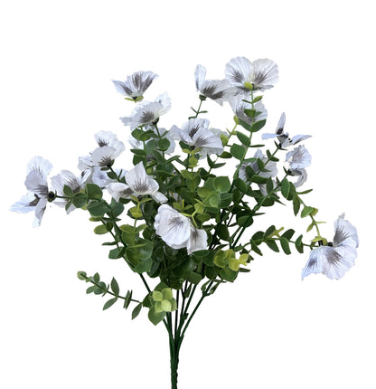 Artificial Pansy Bunch White