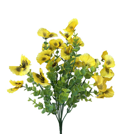 Artificial Pansy Bunch Yellow