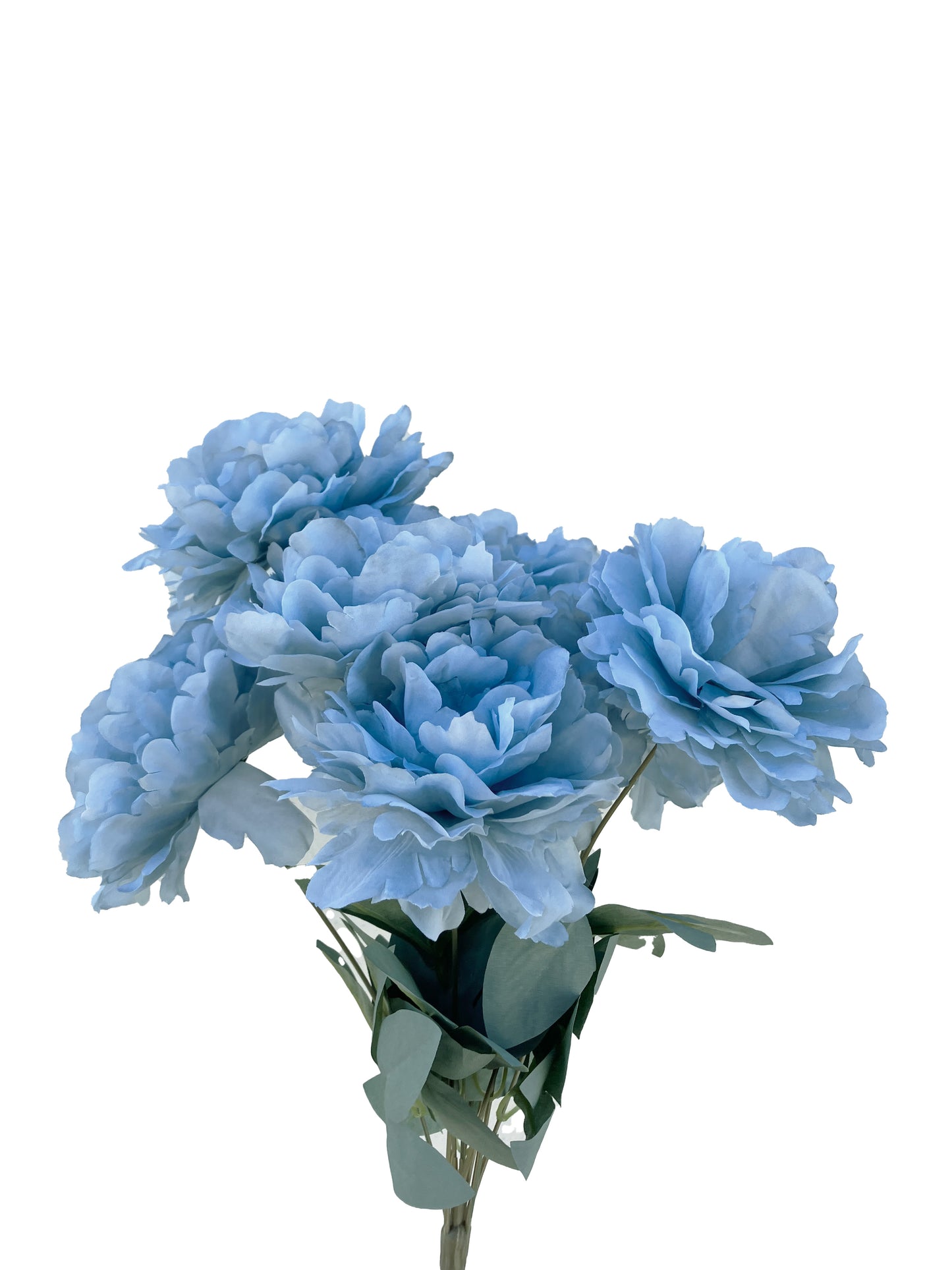 Artificial Peony Bunch Powder Blue