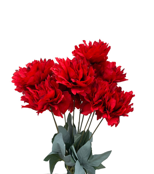 Artificial Peony Bunch Red