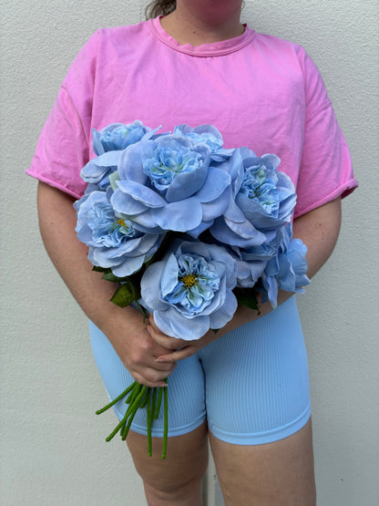Artificial Real Touch Peony Blue