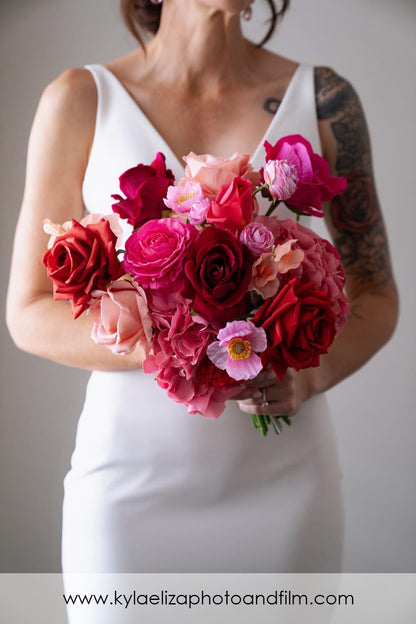 Artificial Real Touch Ranunculus Rose Hot Pink