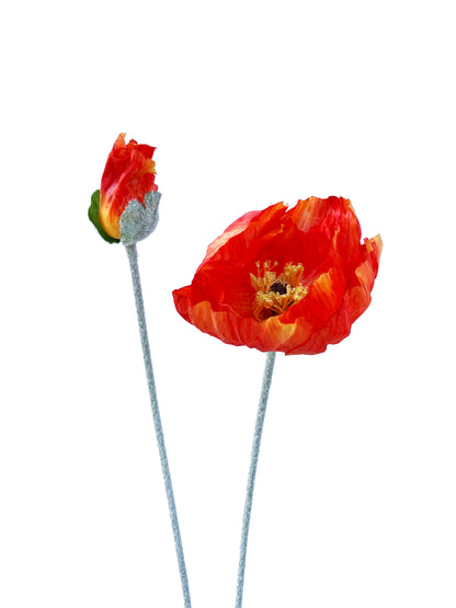 Artificial Giant Poppy Blood Orange