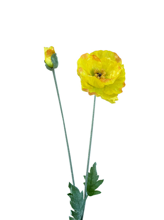 Artificial Giant Poppy Yellow