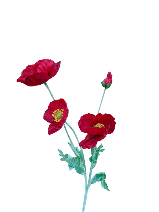Artificial Poppy Red