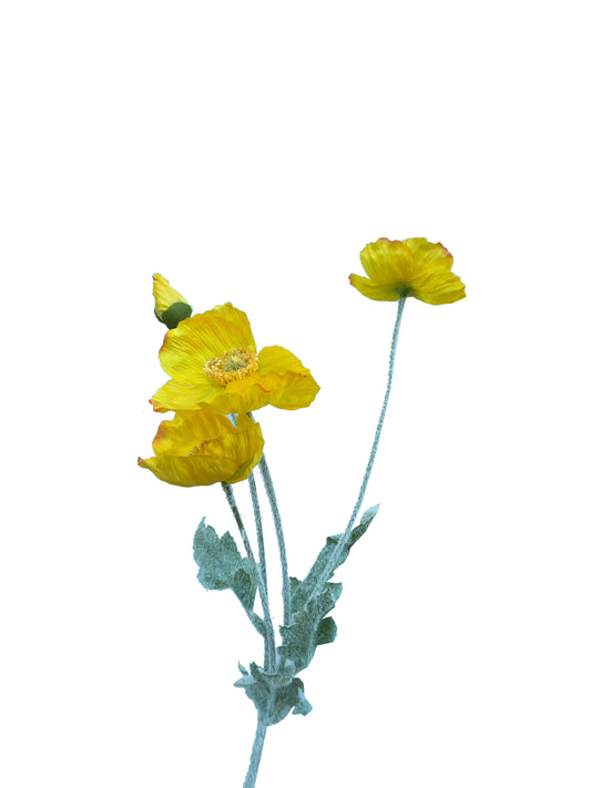 Artificial Poppy Yellow