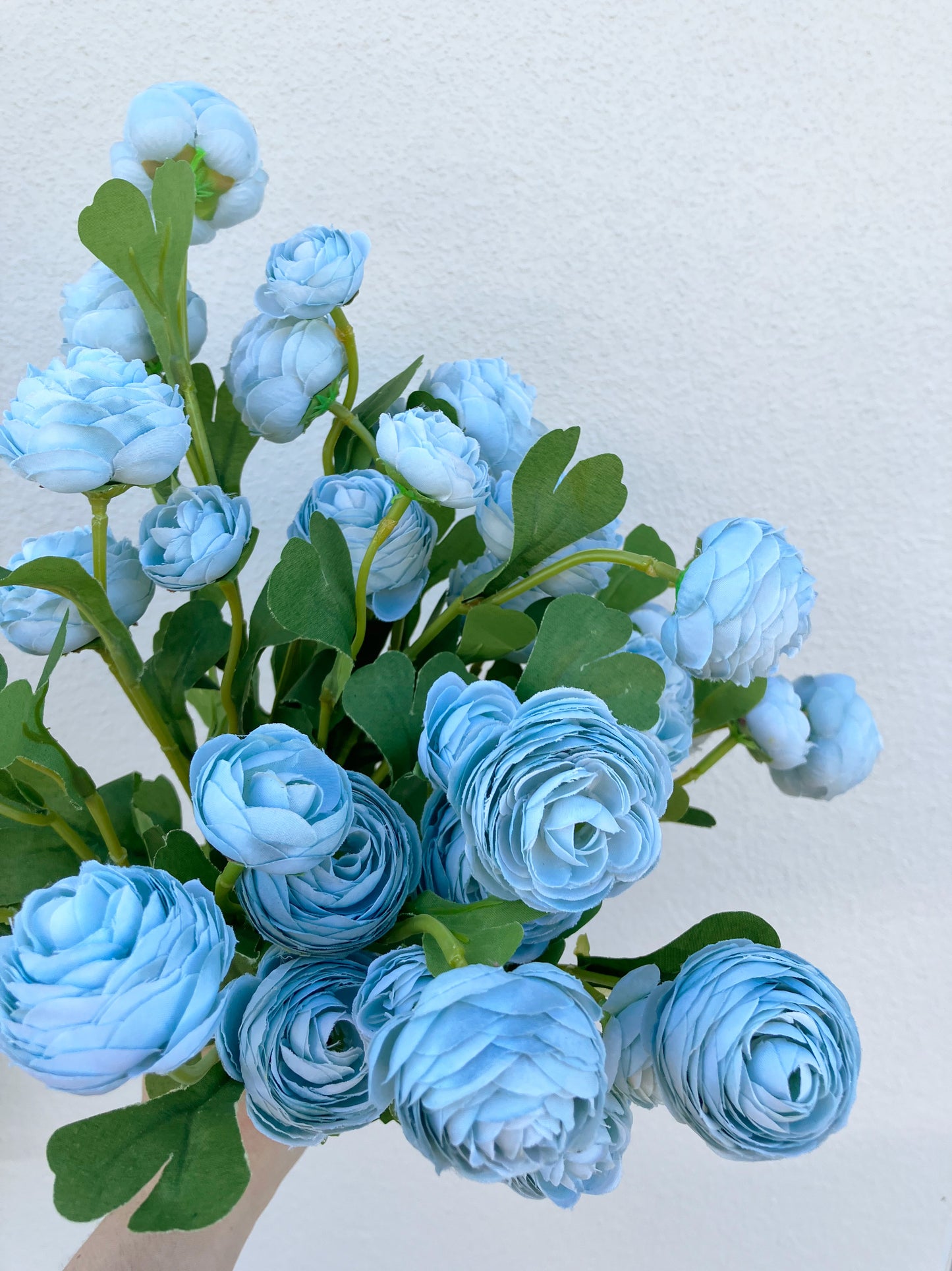 Artificial Ranunculus Rose Mint Blue