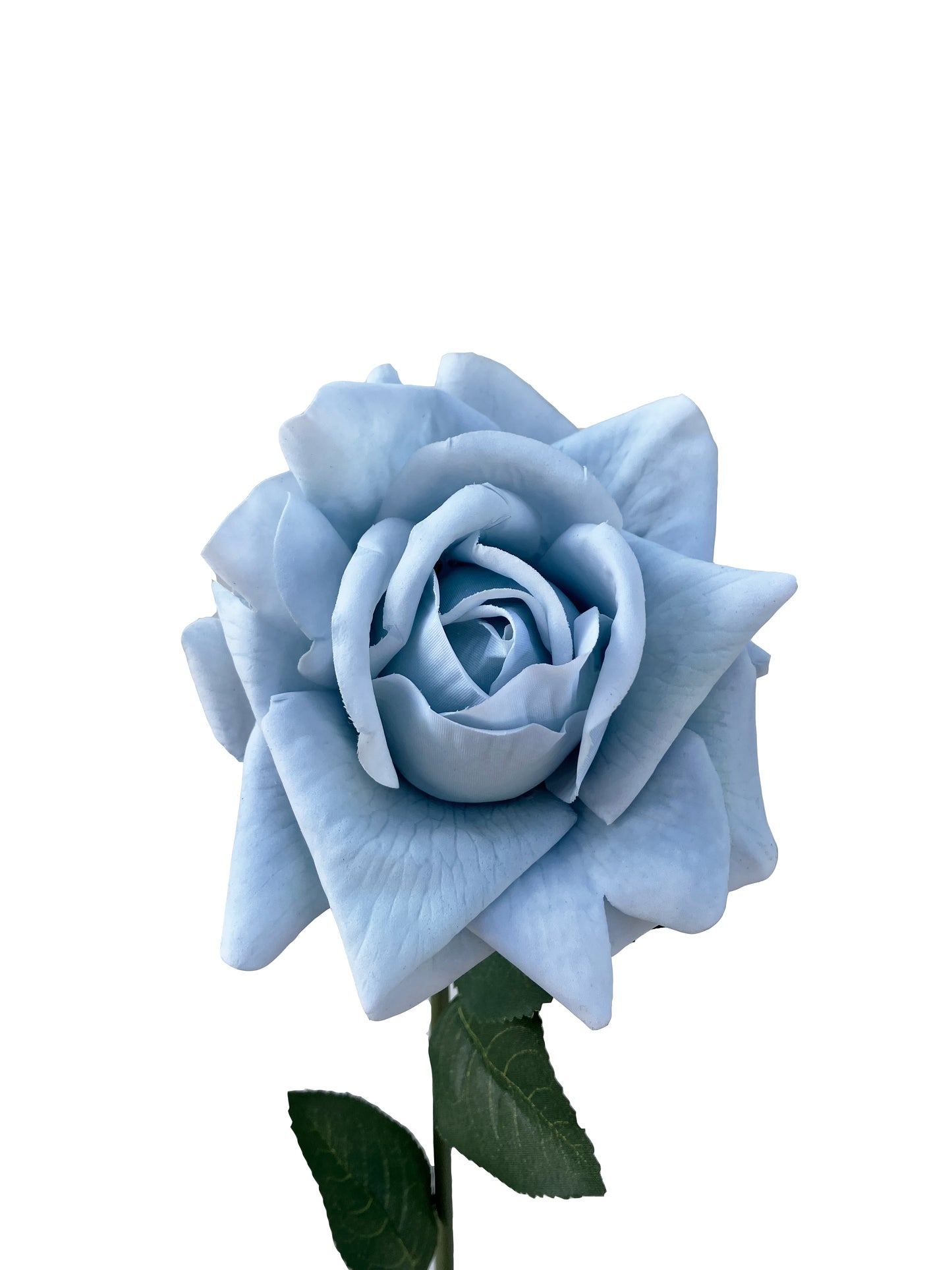 Rose artificielle Real Touch bleu poudre