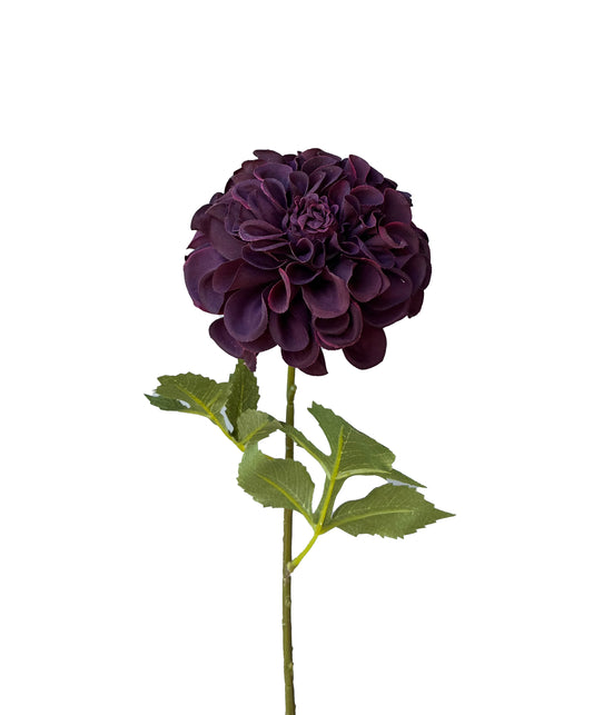 Artificial Real Touch Dahlia Dark Burgundy Plum
