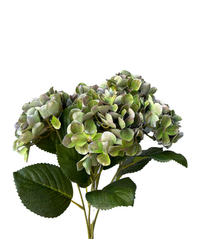 Artificial Hydrangea Bunch Green Real Touch
