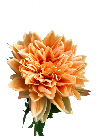 Artificial Dahlia Light Orange Real Touch Large