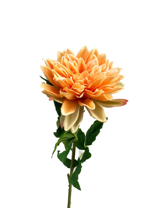 Artificial Dahlia Light Orange Real Touch Large