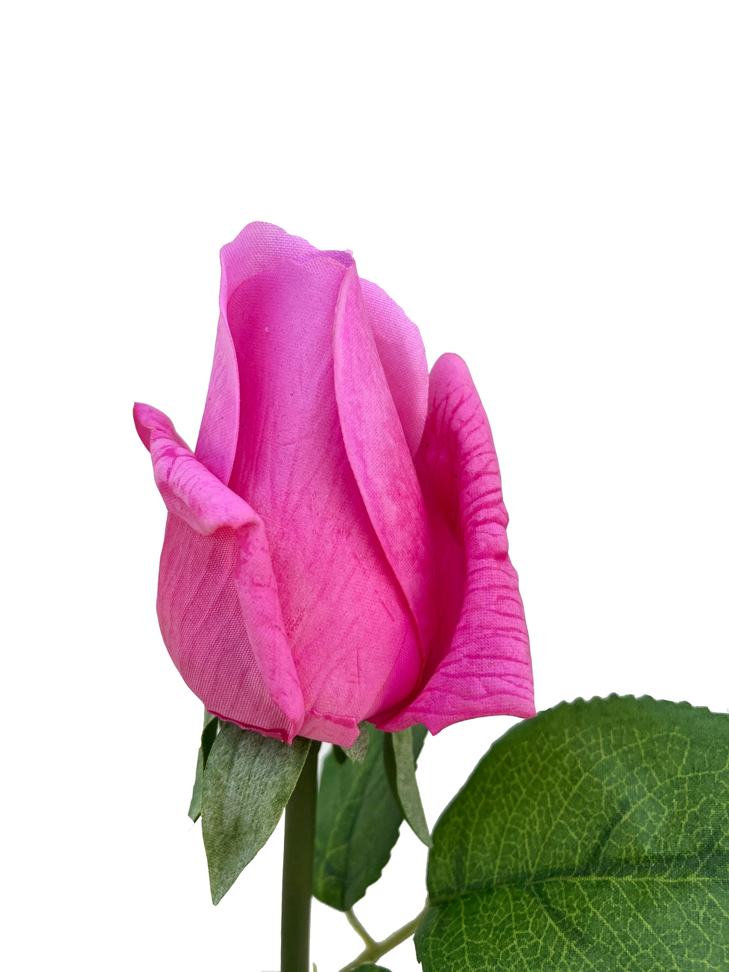 Artificial Real Touch Rose Bud Hot Pink