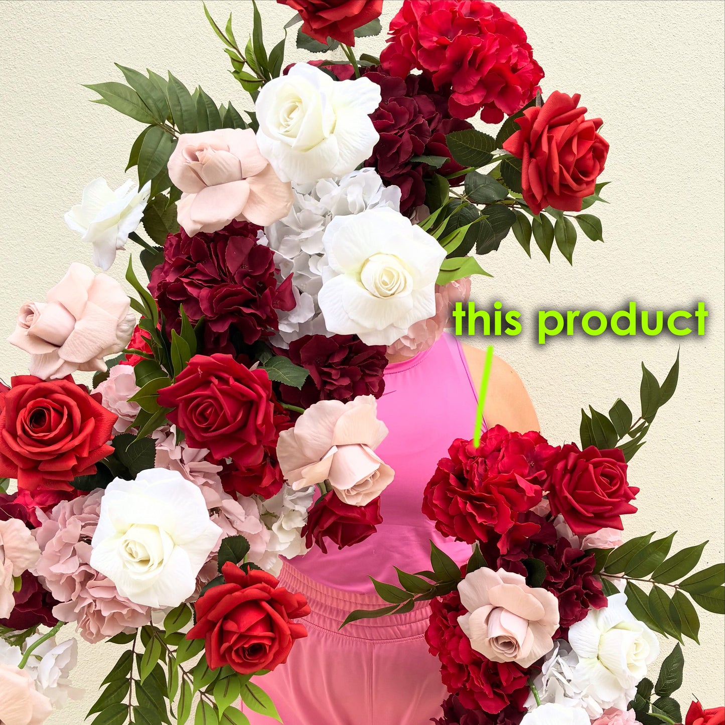 Bouquet d'hortensias artificiels rouge