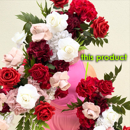 Bouquet d'hortensias artificiels rouge