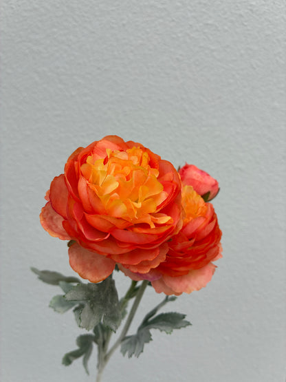 Artificial Ranunculus Rose Orange
