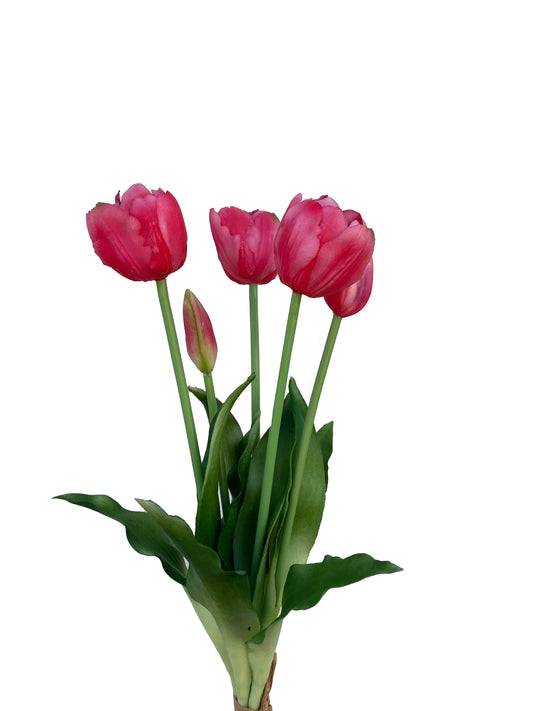 Artificial Real Touch Tulip Hot Pink