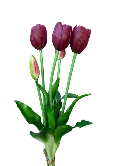 Artificial Real Touch Tulip Burgundy