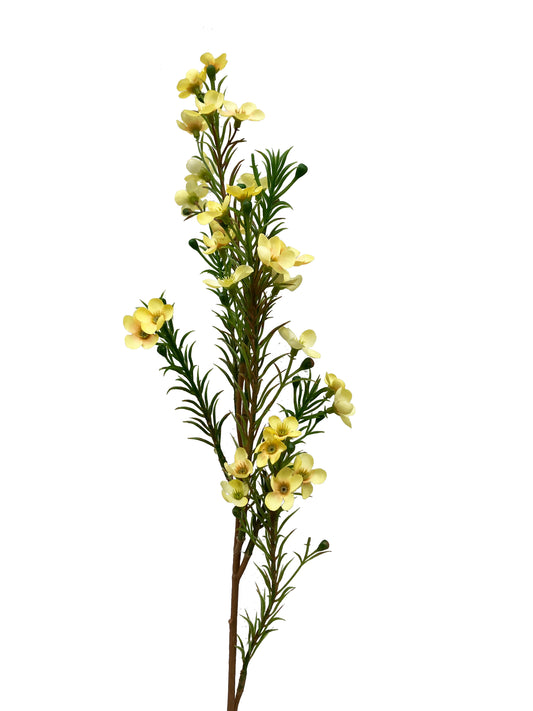 Flor de cera australiana artificial amarilla 