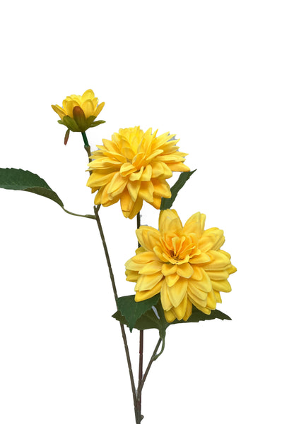 artificial yellow dahlias