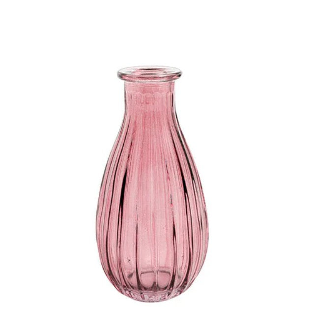 Bud Vase Ribbed Pink