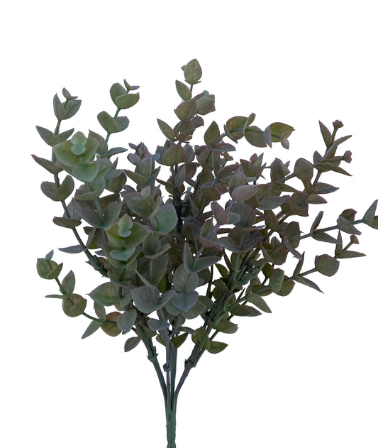 Bouquet d'eucalyptus artificiel vert poussiéreux