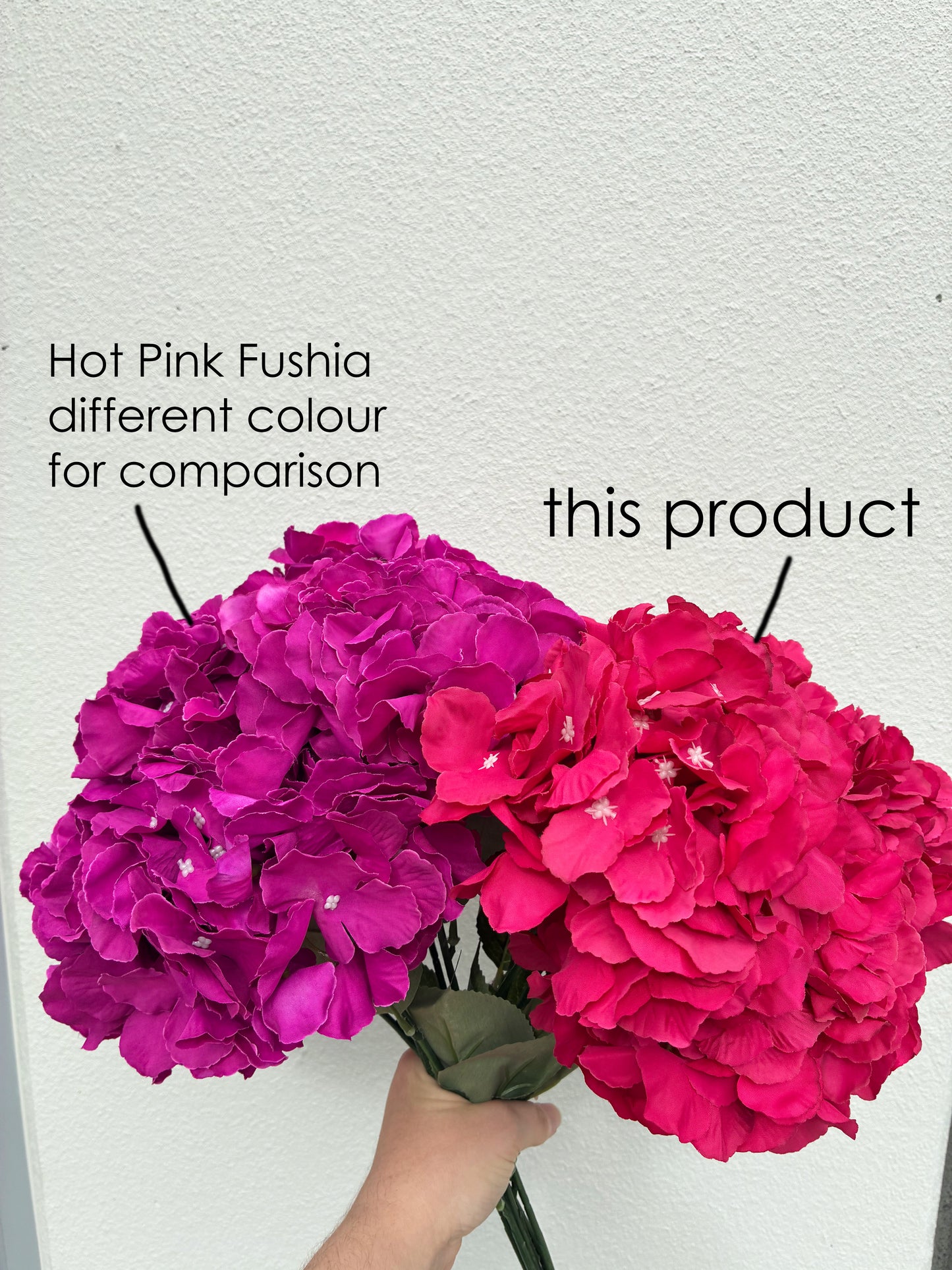 Artificial Hydrangea Bunch Hot Pink