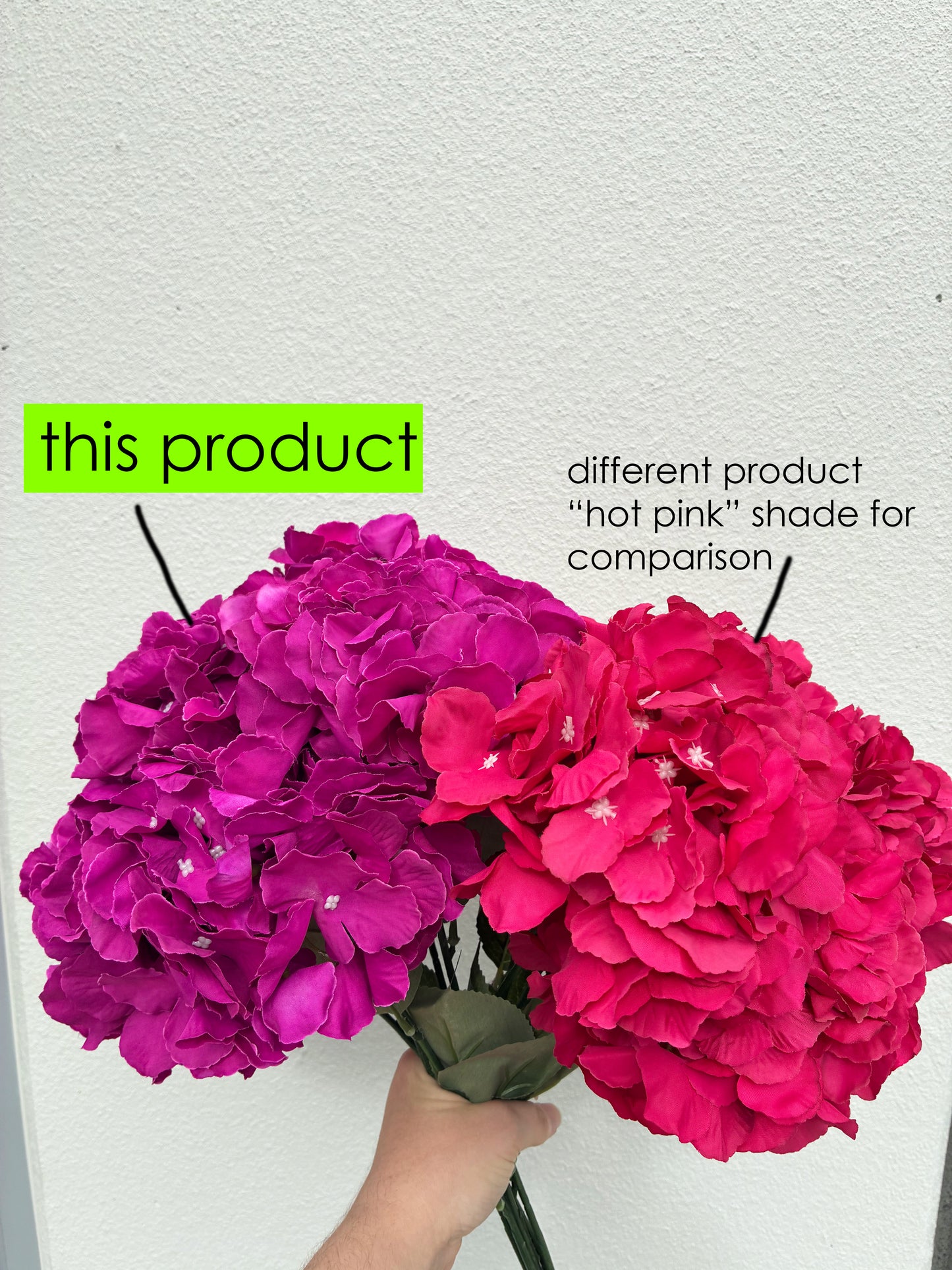 Manojo De Hortensias Artificiales Rosa Fuerte