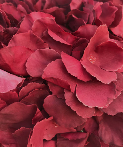    faux hydrangea dark red