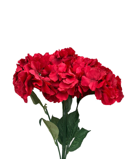 Bouquet d'hortensias artificiels rouge