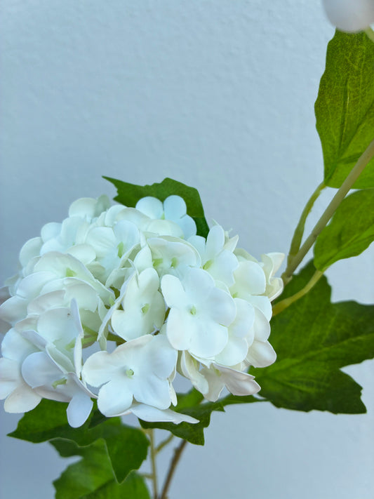 Artificial Real Touch Snow Touch Hydrangea White