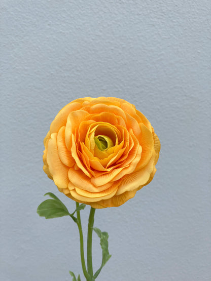 Artificial Real Touch Ranunculus Rose Orange Yellow