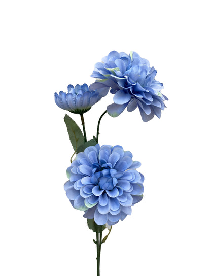 Artificial Pom Pom Dahlia Blue