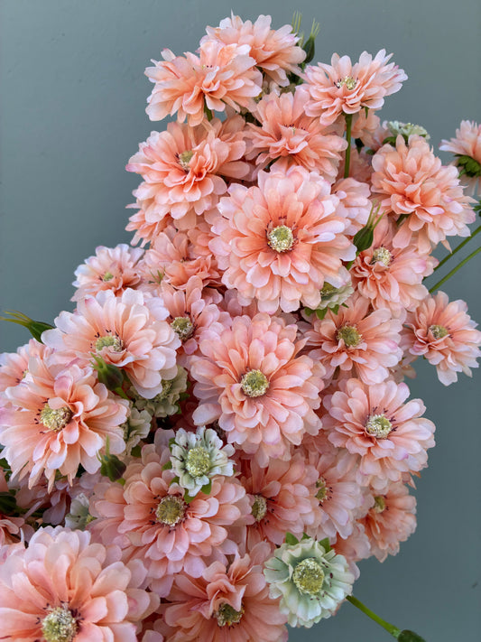 Artificial Zinnia Peach