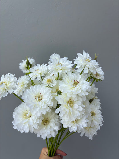 Artificial Zinnia White