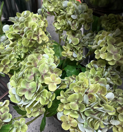 Artificial Real Touch Snow Touch Hydrangea textured green