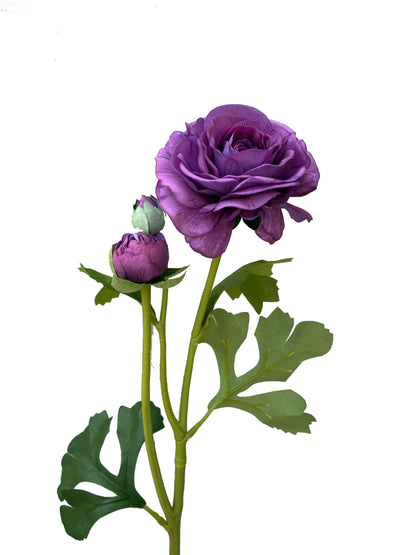 Artificial Real Touch Ranunculus Rose Purple