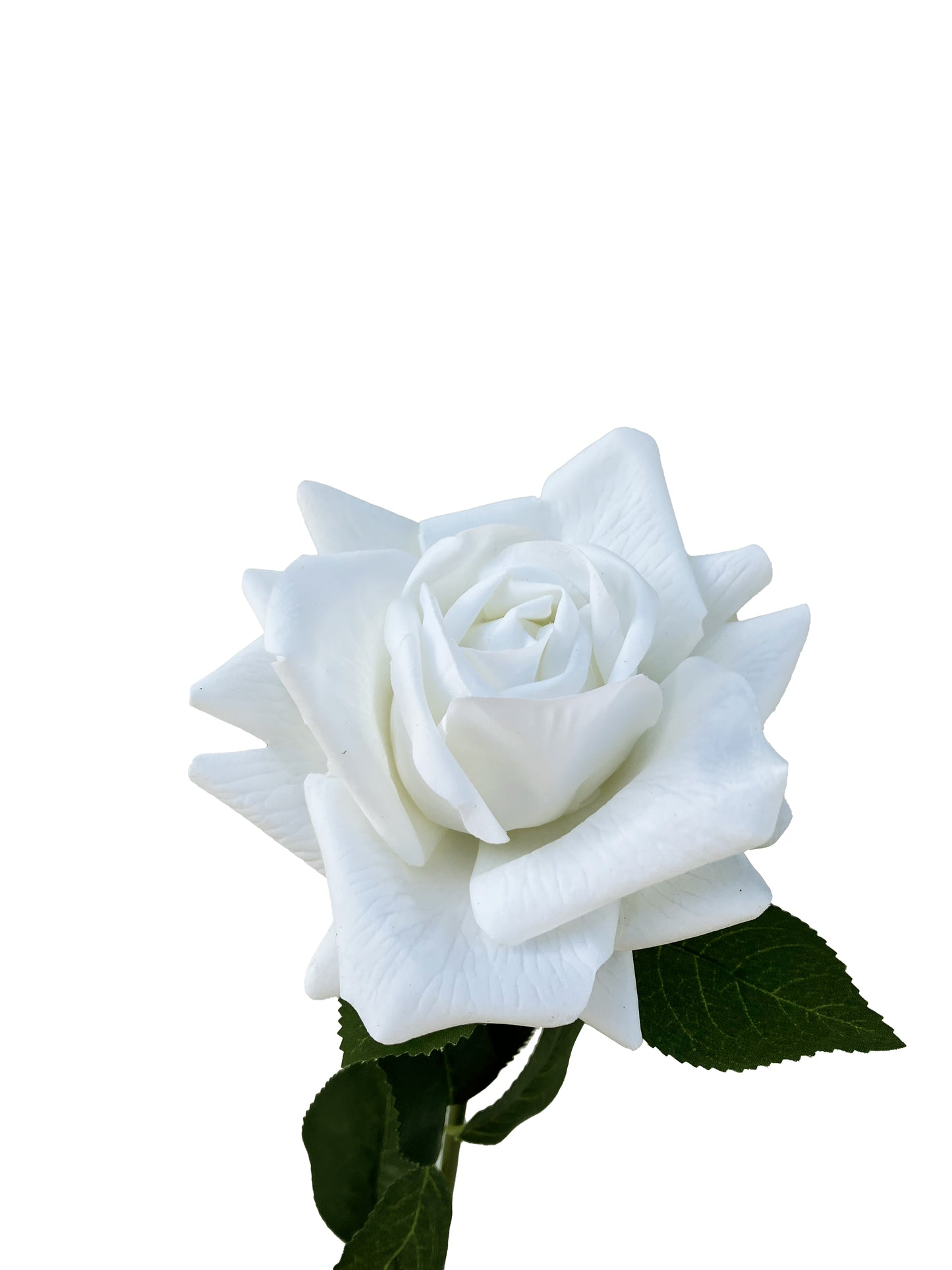 Rose artificielle au toucher réel, blanche