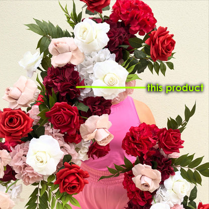 Bouquet d'hortensias artificiels rouge foncé